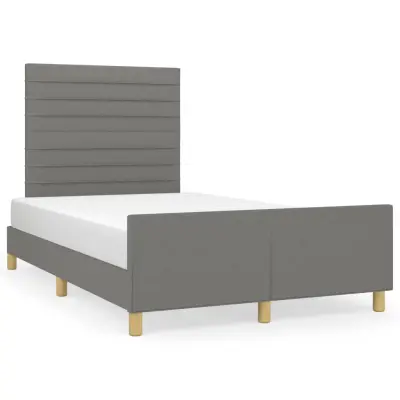 vidaXL Posteljni okvir brez vzmetnice temno siva 120x190 cm blago