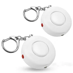 Osebni alarm z LED svetilko, samoobrambni obesek za ključe, okrogel z lučko