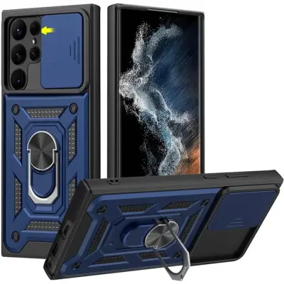 Etui ovitek Slide Ring za Samsung Galaxy A14 5G moder