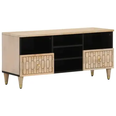 vidaXL TV omarica 100x33x46 cm trden mangov les