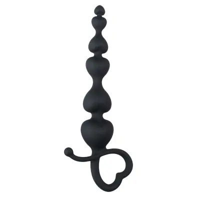Analne kroglice Easytoys Heart Handle, črna