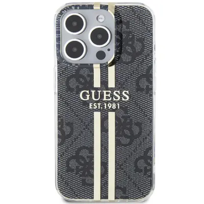 Guess zaščitni ovitek Gold Stripe Gray , Iphone 15 Pro Max