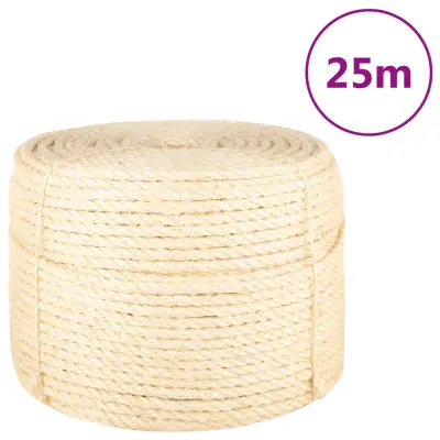 vidaXL Vrv iz 100 % sisala 10 mm 25 m