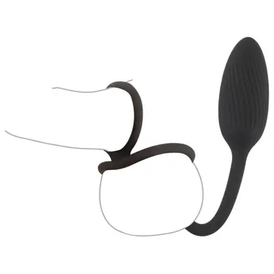 Obroček za penis in moda z vibro analnim čepom "Rebel" (R558001)