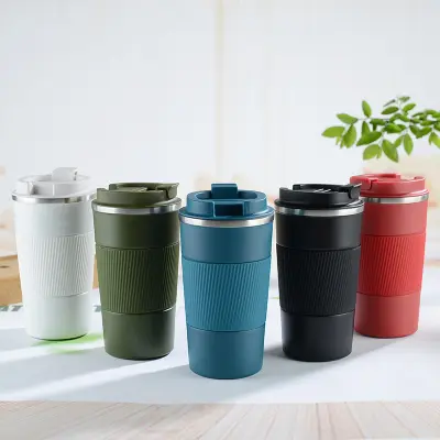 Potovalna skodelica za večkratno uporabo, 510 ml/18oz izolirana vakuumsko izolirana steklenica iz nerjavečega jekla za tople in hladne napitke