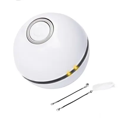 Igrača za mačke v zaprtih prostorih, interaktivna avtomatska 360° samovrtljiva igrača za mačjo žogo, polnilna USB Wicked Ball z LED bliskavico