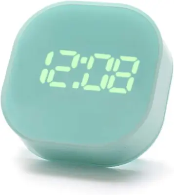 GENERIC Majhna digitalna LED budilka za otroke, USB/baterija, 12/24H, ℃/℉ (zelena)