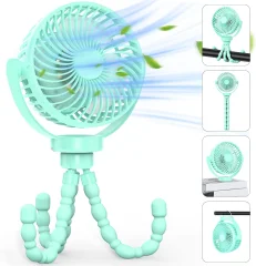 Baby clip-on ventilator, mini namizni viseči ventilator z baterijo za ponovno polnjenje osebni ventilator,