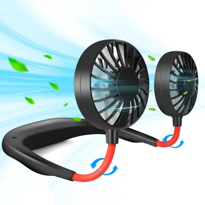 Prenosni vratni ventilator Osebni prostoročni ventilator za polnjenje