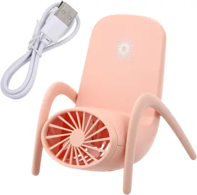 Praktičen namizni ventilator z držalom za mobilni telefon