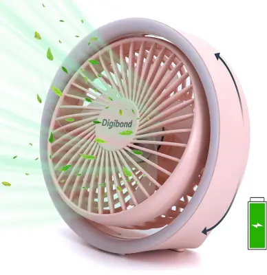 Majhen namizni ventilator za polnjenje z nočno lučko