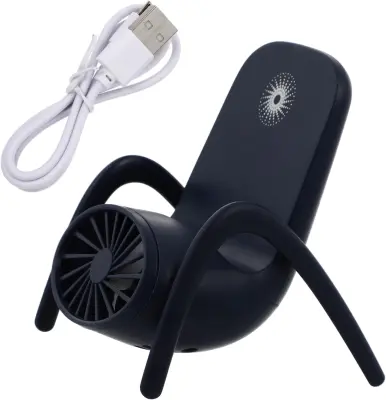 Praktičen namizni ventilator z držalom za mobilni telefon