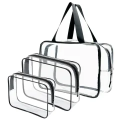 3 kosi prozorne kozmetične torbice prozorne toaletne torbice nepremočljiva PVC toaletna torbica potovalna poslovna oprema za shranjevanje na počitnicah