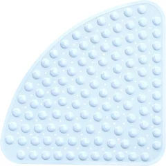 Kotna preproga za tuširanje, nedrseča gumijasta preproga za tuširanje s četrtkrožnim dizajnom in priseskom, pralna v pralnem stroju 54 x 54 cm (modra)