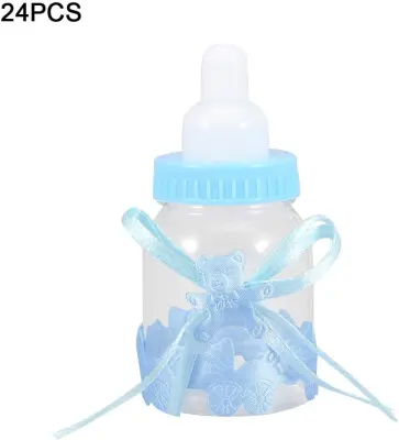 24 kosov steklenic iz umetne mase za sladkarije, darilo za sladkarije (modra)