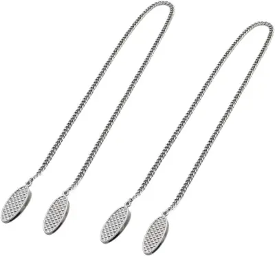 Sponka za prtičke Držalo za prtičke za ovratnik Verižica za prtičke s sponko Srebrna verižica za prtičke nerjaveče jeklo - 2 kosa Dolžina pribl. 49 cm