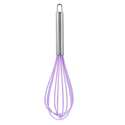 3-delna silikonska metlica za jajca z ročajem iz nerjavečega jekla, kuhinjski pripomočki