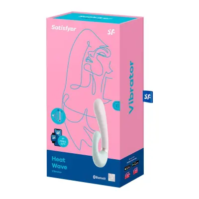 Rabbit vibrator z aplikacijo Satisfyer Heat Wave, bel in mint