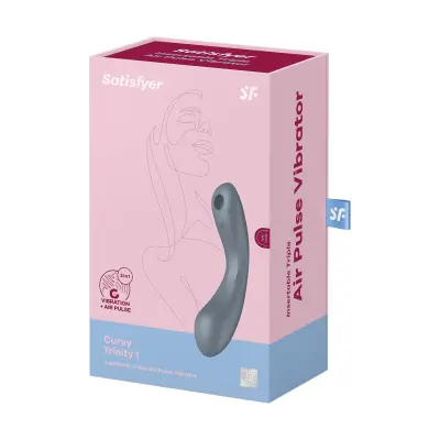 Vibrator Satisfyer Curvy Trinity 1, modro siv