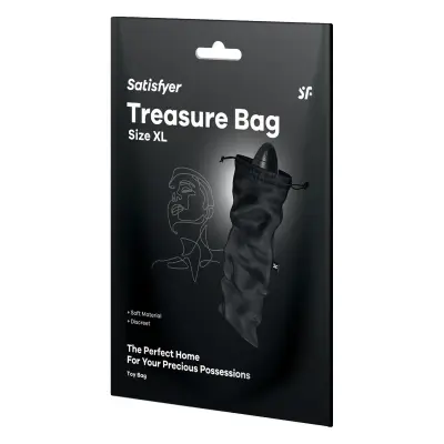 Vrečka za shranjevanje vibratorja Satisfyer Treasure Bag XL, črna