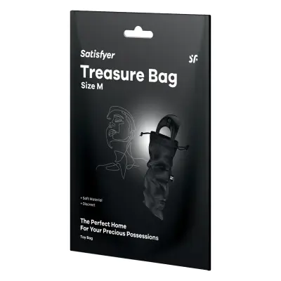 Vrečka za shranjevanje vibratorja Satisfyer Treasure Bag M, črna
