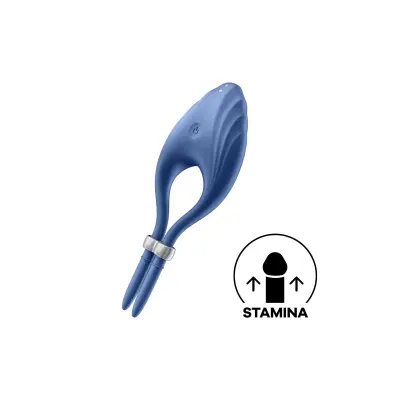 Vibracijski obroček za penis Satisfyer Duelist, moder