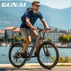 27,5-palčno električno kolo za odrasle GUNAI GN27 All Terrain Ebike 750 W 48 V 10,4 Ah 7 prestav sivo