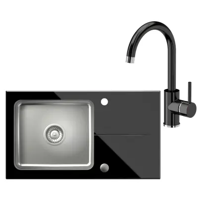 Quadron Set korita in armature HUGH 111 + NAOMI, črn Quadron