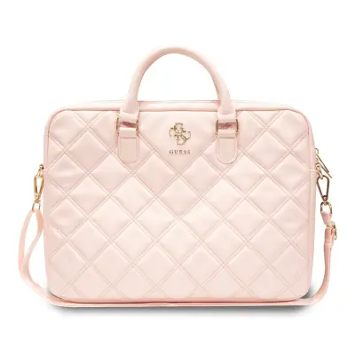 Torba za prenosnike Guess 4G Quilted Pink, do 16''