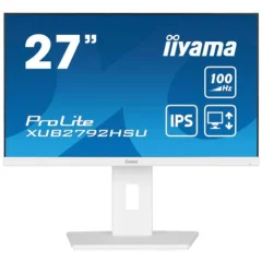 Monitor Iiyama 68,6 cm (27,0&quot;) XUB2792HSU-W6 2560x1440 100Hz IPS 0,4ms HDMI DisplayPort 4xUSB3.2 Pivot Zvočniki  sRGB99% FreeSync ProLite bele barve