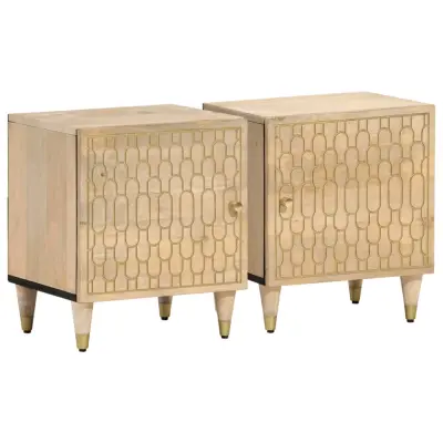 vidaXL Nočna omarica 2 kosa 40x33x46 cm trdna borovina