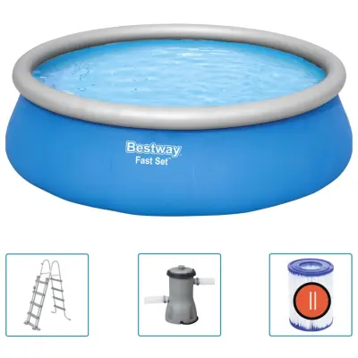Bestway Napihljiv bazen Fast Set okrogel 457x122 cm