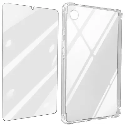 360° paket: mehko prozorno ohišje iz kaljenega stekla za Samsung Tab A9 Plus