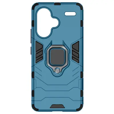 Ovitek za prstan Xiaomi Redmi Note 13 Pro Plus iz dveh materialov, zbirka prstanov - modra
