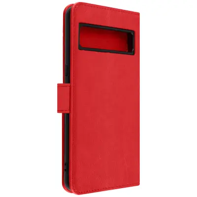 Google Pixel 8 Pro Wallet Case Video Support, serija Chesterfield - rdeca