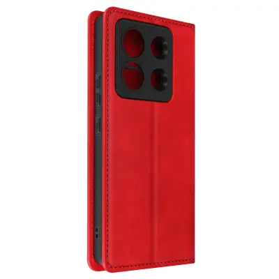 Ovitek denarnica za Xiaomi Redmi Note 13 Pro, preklopno stojalo, mehka prevleka - rdeca