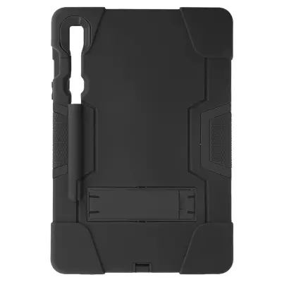 Ovitek za Samsung Tab S9 in Tab S9 FE, odporen proti udarcem, podpora za stojalo iz dveh materialov - crna