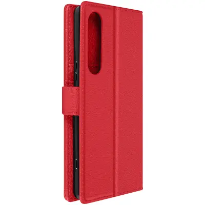 Ovitek za Sony Xperia 1 V Flip Wallet Video Support, Rdeča