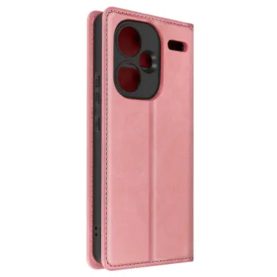 Ovitek Xiaomi Redmi Note 13 Pro Plus, preklopno stojalo, mehka prevleka - roza