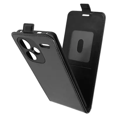Vertikalna preklopna torbica za Xiaomi Redmi Note 13 Pro Plus, shranjevanje kartic - crna
