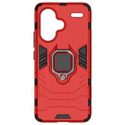 Ovitek za prstan Xiaomi Redmi Note 13 Pro Plus iz dveh materialov, kolekcija prstanov - rdec