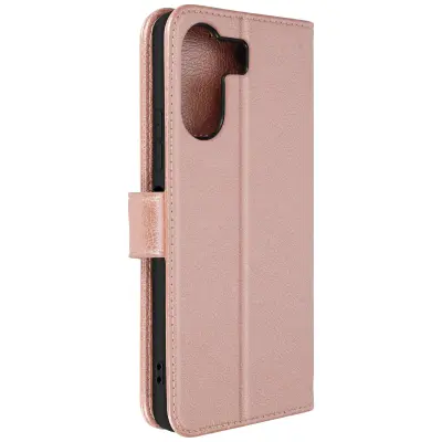Etui za Xiaomi Redmi 13C in Poco C65, denarnica in držalo za video, Roza
