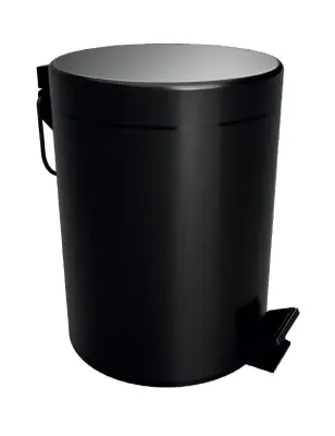 DARK koš za odpadke za prho z mehkim zapiranjem iz črne medenine / 5 litrov