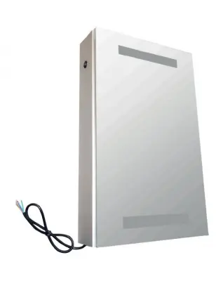 Kopalniška omarica z ogledalom s svetlobo LED 61x38x12 cm