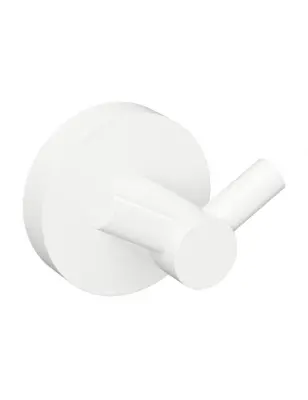 WHITE dvojna stenska kljuka, bela medenina, 5,5 cm