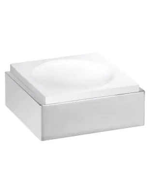 GAMMA stenska posoda za milo iz mat bele smole 10,5 x9,5 x4,5 cm