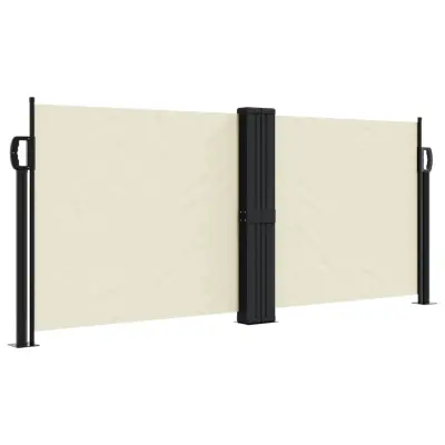 vidaXL Zložljiva stranska tenda krem 100x1000 cm