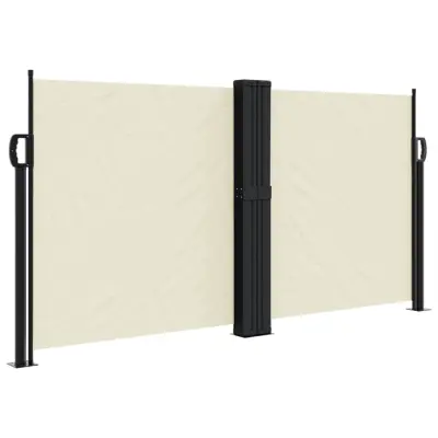 vidaXL Zložljiva stranska tenda krem 120x1200 cm