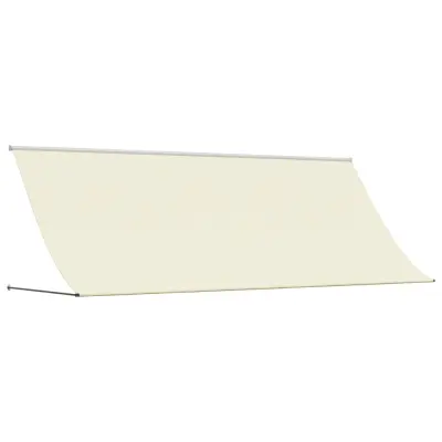 vidaXL Zložljiva tenda krem 400x150 cm tkanina in jeklo