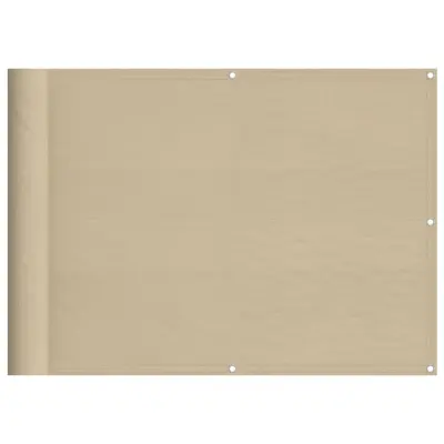 vidaXL Balkonsko platno bež 75x1000 cm 100 % poliestrski oxford